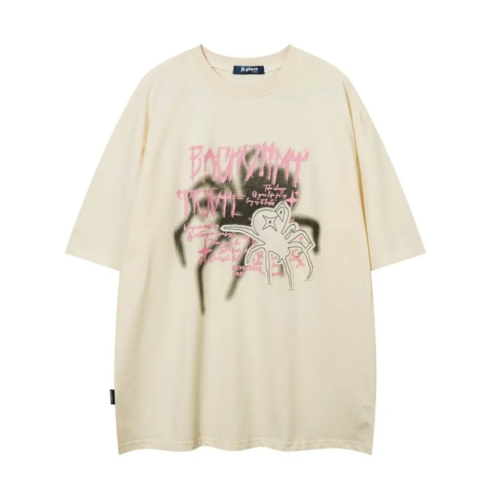 Loose-Fit Cotton T-Shirt with Unique Spider Patch
